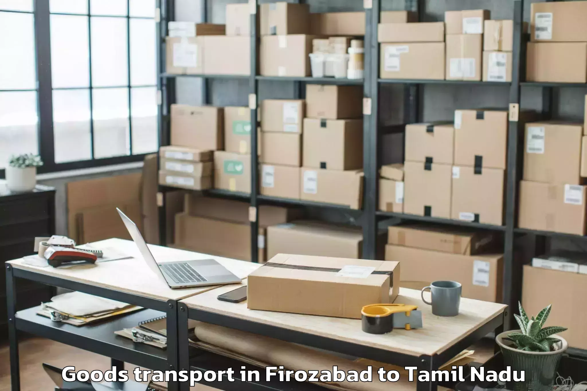 Professional Firozabad to Tiruturaipundi Goods Transport